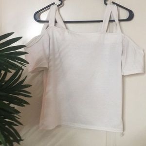 white off the shoulder crop top
